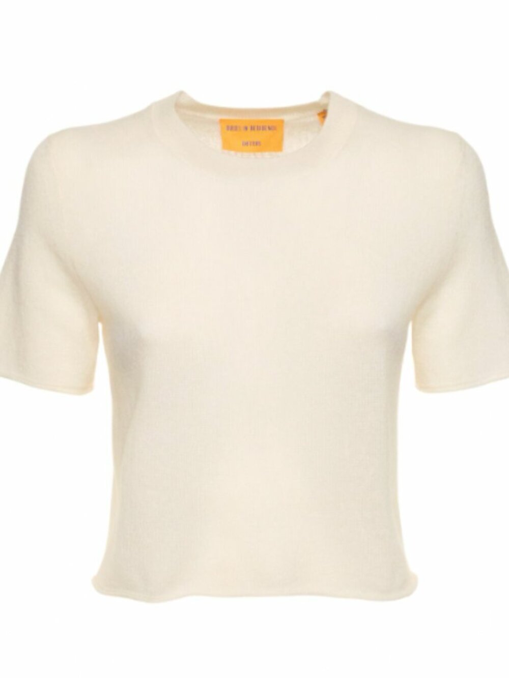 Guest in Residence Featherweight Crooped T-Shirt in Cream
